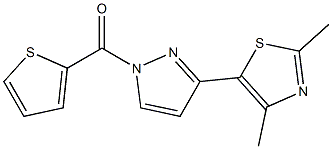 [3-(2,4-dimethyl-1,3-thiazol-5-yl)-1H-pyrazol-1-yl](2-thienyl)methanone 化学構造式