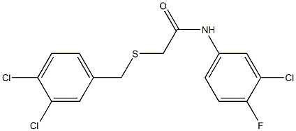 N1-(3-chloro-4-fluorophenyl)-2-[(3,4-dichlorobenzyl)thio]acetamide 结构式