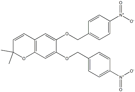 2,2-dimethyl-6,7-di[(4-nitrobenzyl)oxy]-2H-chromene 结构式