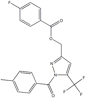 [1-(4-methylbenzoyl)-5-(trifluoromethyl)-1H-pyrazol-3-yl]methyl 4-fluorobenzenecarboxylate|