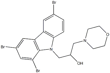 1-morpholino-3-(1,3,6-tribromo-9H-carbazol-9-yl)propan-2-ol Structure