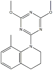 1-(4,6-dimethoxy-1,3,5-triazin-2-yl)-8-methyl-1,2,3,4-tetrahydroquinoline Struktur