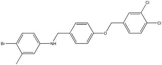 4-bromo-N-{4-[(3,4-dichlorobenzyl)oxy]benzyl}-3-methylaniline Struktur