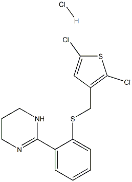 2-(2-{[(2,5-dichloro-3-thienyl)methyl]thio}phenyl)-1,4,5,6-tetrahydropyrimidine hydrochloride Structure