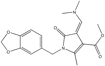 methyl 1-(1,3-benzodioxol-5-ylmethyl)-3-[(Z)-(dimethylamino)methylidene]-5-methyl-2-oxo-1,2-dihydro-3H-pyrrole-4-carboxylate Structure