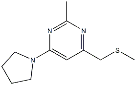 2-methyl-4-[(methylsulfanyl)methyl]-6-(1-pyrrolidinyl)pyrimidine Struktur