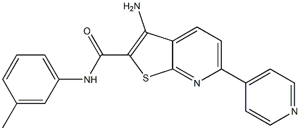 3-amino-N-(3-methylphenyl)-6-(4-pyridinyl)thieno[2,3-b]pyridine-2-carboxamide,,结构式