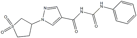 N-{[1-(1,1-dioxotetrahydro-1H-1lambda~6~-thiophen-3-yl)-1H-pyrazol-4-yl]carbonyl}-N'-phenylurea Struktur