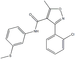 N4-[3-(methylthio)phenyl]-3-(2-chlorophenyl)-5-methylisoxazole-4-carboxamide,,结构式