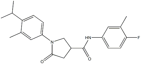 N-(4-fluoro-3-methylphenyl)-1-(4-isopropyl-3-methylphenyl)-5-oxo-3-pyrrolidinecarboxamide Struktur