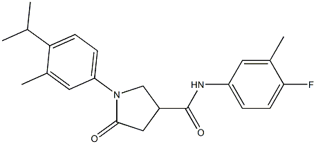 N-(4-fluoro-3-methylphenyl)-1-(4-isopropyl-3-methylphenyl)-5-oxo-3-pyrrolidinecarboxamide Structure