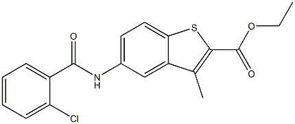 ethyl 5-[(2-chlorobenzoyl)amino]-3-methylbenzo[b]thiophene-2-carboxylate Structure