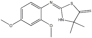 N1-(4,4-dimethyl-5-methylidene-1,3-thiazolan-2-yliden)-2,4-dimethoxyaniline Structure