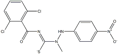 1-methyl N1-(2,6-dichlorobenzoyl)-2-(4-nitrophenyl)hydrazine-1-carboximidothioate Struktur