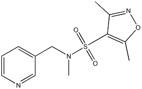 N,3,5-trimethyl-N-(3-pyridinylmethyl)-4-isoxazolesulfonamide 化学構造式