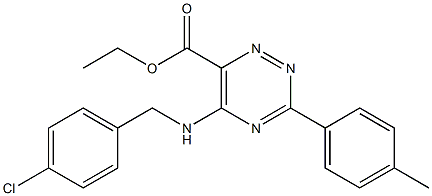 ethyl 5-[(4-chlorobenzyl)amino]-3-(4-methylphenyl)-1,2,4-triazine-6-carboxylate Struktur