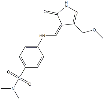 4-({[3-(methoxymethyl)-5-oxo-1,5-dihydro-4H-pyrazol-4-yliden]methyl}amino)-N,N-dimethylbenzenesulfonamide 化学構造式