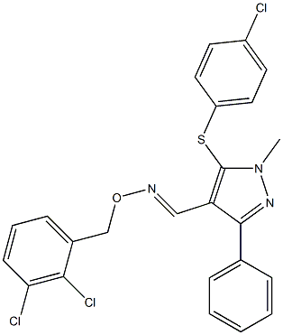 5-[(4-chlorophenyl)sulfanyl]-1-methyl-3-phenyl-1H-pyrazole-4-carbaldehyde O-(2,3-dichlorobenzyl)oxime Struktur
