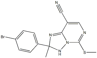 2-(4-bromophenyl)-2-methyl-5-(methylthio)-2,3-dihydro[1,2,4]triazolo[1,5-c]pyrimidine-8-carbonitrile,,结构式