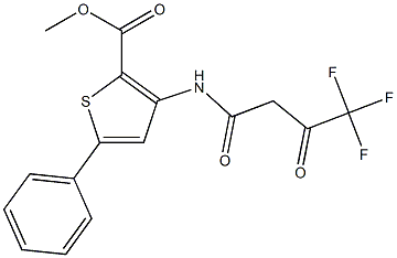 methyl 5-phenyl-3-[(4,4,4-trifluoro-3-oxobutanoyl)amino]thiophene-2-carboxylate Structure
