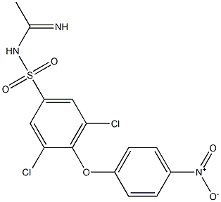 N1-ethanimidoyl-3,5-dichloro-4-(4-nitrophenoxy)benzene-1-sulfonamide,,结构式