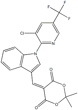  5-({1-[3-chloro-5-(trifluoromethyl)-2-pyridinyl]-1H-indol-3-yl}methylene)-2,2-dimethyl-1,3-dioxane-4,6-dione
