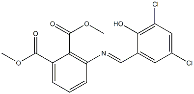 dimethyl 3-[(3,5-dichloro-2-hydroxybenzylidene)amino]phthalate,,结构式