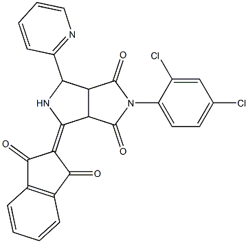 2-(2,4-dichlorophenyl)-4-(1,3-dioxo-1,3-dihydro-2H-inden-2-yliden)-6-(2-pyridinyl)tetrahydropyrrolo[3,4-c]pyrrole-1,3(2H,3aH)-dione 化学構造式