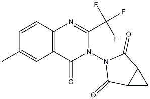 3-[6-methyl-4-oxo-2-(trifluoromethyl)-3(4H)-quinazolinyl]-3-azabicyclo[3.1.0]hexane-2,4-dione 化学構造式