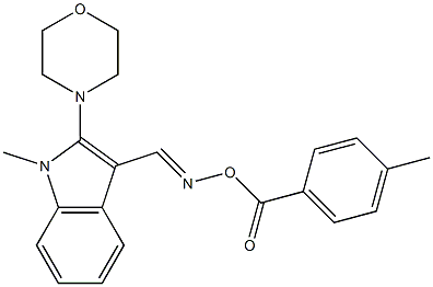1-methyl-3-({[(4-methylbenzoyl)oxy]imino}methyl)-2-morpholino-1H-indole Structure