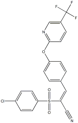 (Z)-2-[(4-chlorophenyl)sulfonyl]-3-(4-{[5-(trifluoromethyl)-2-pyridinyl]oxy}phenyl)-2-propenenitrile Structure