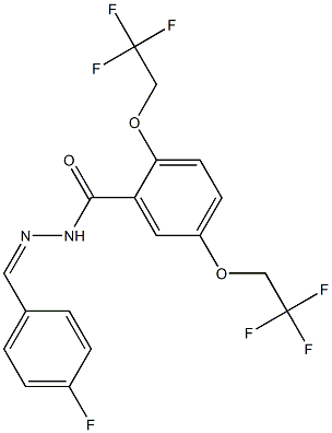 N'-[(Z)-(4-fluorophenyl)methylidene]-2,5-bis(2,2,2-trifluoroethoxy)benzenecarbohydrazide Structure