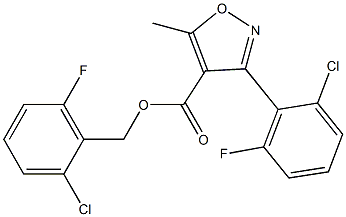 2-chloro-6-fluorobenzyl 3-(2-chloro-6-fluorophenyl)-5-methylisoxazole-4-carboxylate 化学構造式
