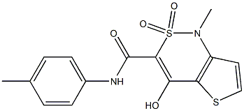 4-hydroxy-1-methyl-N-(4-methylphenyl)-2,2-dioxo-1,2-dihydro-2lambda~6~-thieno[3,2-c][1,2]thiazine-3-carboxamide Structure
