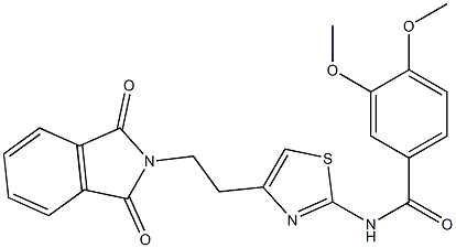 N-{4-[2-(1,3-dioxo-1,3-dihydro-2H-isoindol-2-yl)ethyl]-1,3-thiazol-2-yl}-3,4-dimethoxybenzenecarboxamide Structure