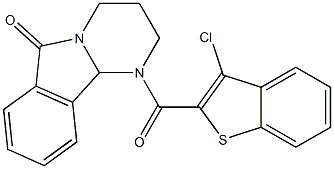 1-[(3-chlorobenzo[b]thiophen-2-yl)carbonyl]-1,2,3,4,6,10b-hexahydropyrimido[2,1-a]isoindol-6-one Structure