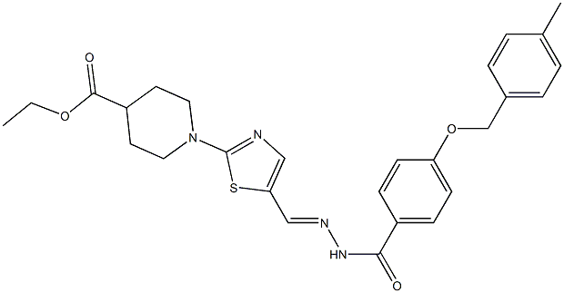 ethyl 1-{5-[((E)-2-{4-[(4-methylbenzyl)oxy]benzoyl}hydrazono)methyl]-1,3-thiazol-2-yl}-4-piperidinecarboxylate