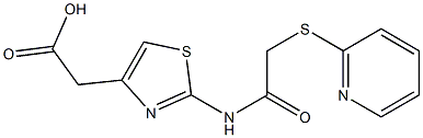 2-(2-{[2-(2-pyridylthio)acetyl]amino}-1,3-thiazol-4-yl)acetic acid,,结构式