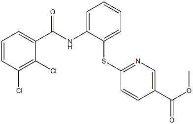 methyl 6-({2-[(2,3-dichlorobenzoyl)amino]phenyl}sulfanyl)nicotinate,,结构式