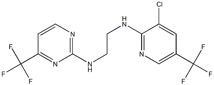 N1-[3-chloro-5-(trifluoromethyl)-2-pyridyl]-N2-[4-(trifluoromethyl)pyrimidin-2-yl]ethane-1,2-diamine 化学構造式