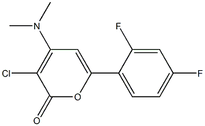 3-chloro-6-(2,4-difluorophenyl)-4-(dimethylamino)-2H-pyran-2-one 结构式