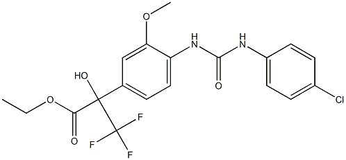 ethyl 2-(4-{[(4-chloroanilino)carbonyl]amino}-3-methoxyphenyl)-3,3,3-trifluoro-2-hydroxypropanoate Structure