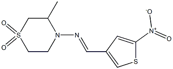 3-methyl-4-{[(5-nitro-3-thienyl)methylidene]amino}-1lambda~6~,4-thiazinane-1,1-dione 结构式