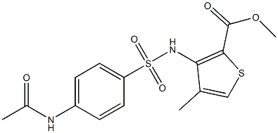 methyl 3-({[4-(acetylamino)phenyl]sulfonyl}amino)-4-methylthiophene-2-carboxylate Struktur