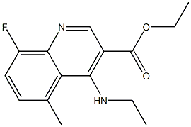 ethyl 4-(ethylamino)-8-fluoro-5-methyl-3-quinolinecarboxylate 化学構造式