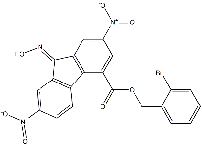 2-bromobenzyl 9-hydroxyimino-2,7-dinitro-9H-4-fluorenecarboxylate,,结构式