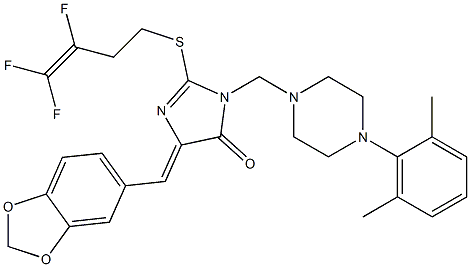  5-(1,3-benzodioxol-5-ylmethylene)-3-{[4-(2,6-dimethylphenyl)piperazino]methyl}-2-[(3,4,4-trifluoro-3-butenyl)sulfanyl]-3,5-dihydro-4H-imidazol-4-one