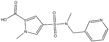 1-methyl-4-{[methyl(pyridin-3-ylmethyl)amino]sulfonyl}-1H-pyrrole-2-carboxylic acid Struktur