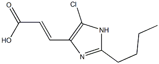 (E)-3-(2-butyl-5-chloro-1H-imidazol-4-yl)acrylic acid Structure
