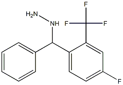 1-((4-fluoro-2-(trifluoromethyl)phenyl)(phenyl)methyl)hydrazine Struktur